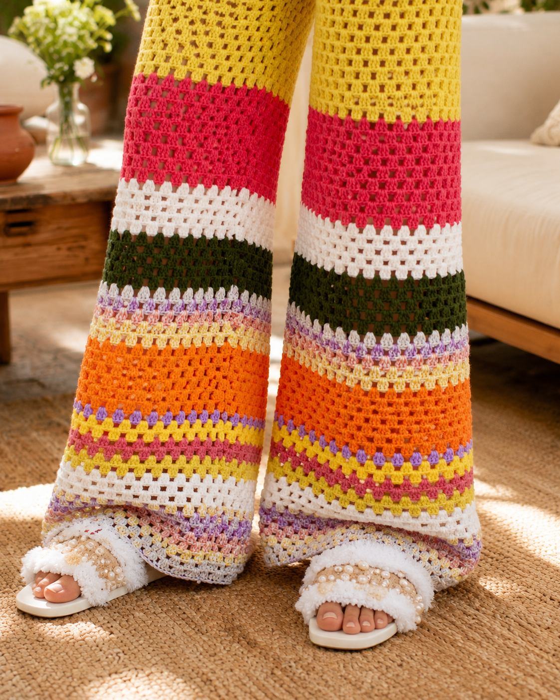 Sunset Pop Crochet Pants