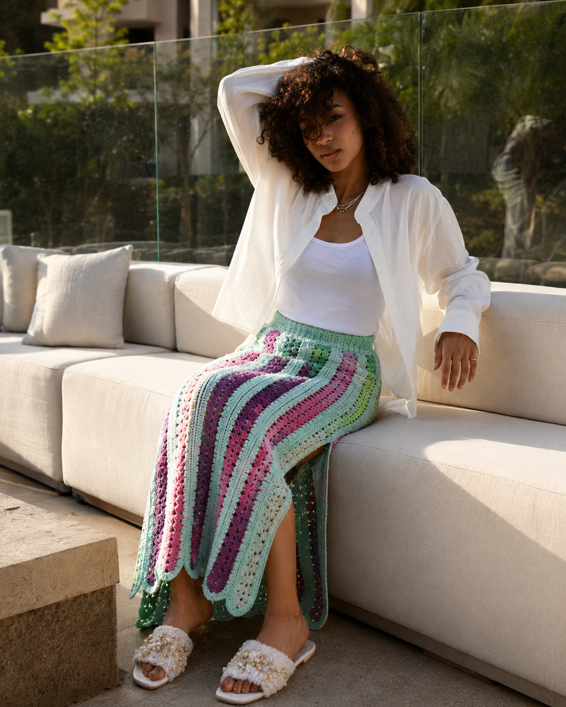Whimsy Wave Crochet Skirt